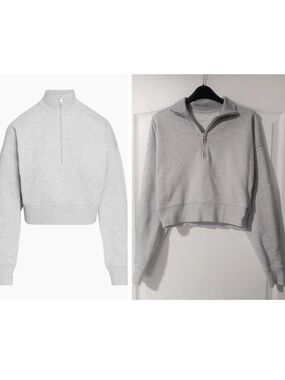 Aritzia Community | Half-zip Mock-neck Sweatshirt In Grey
